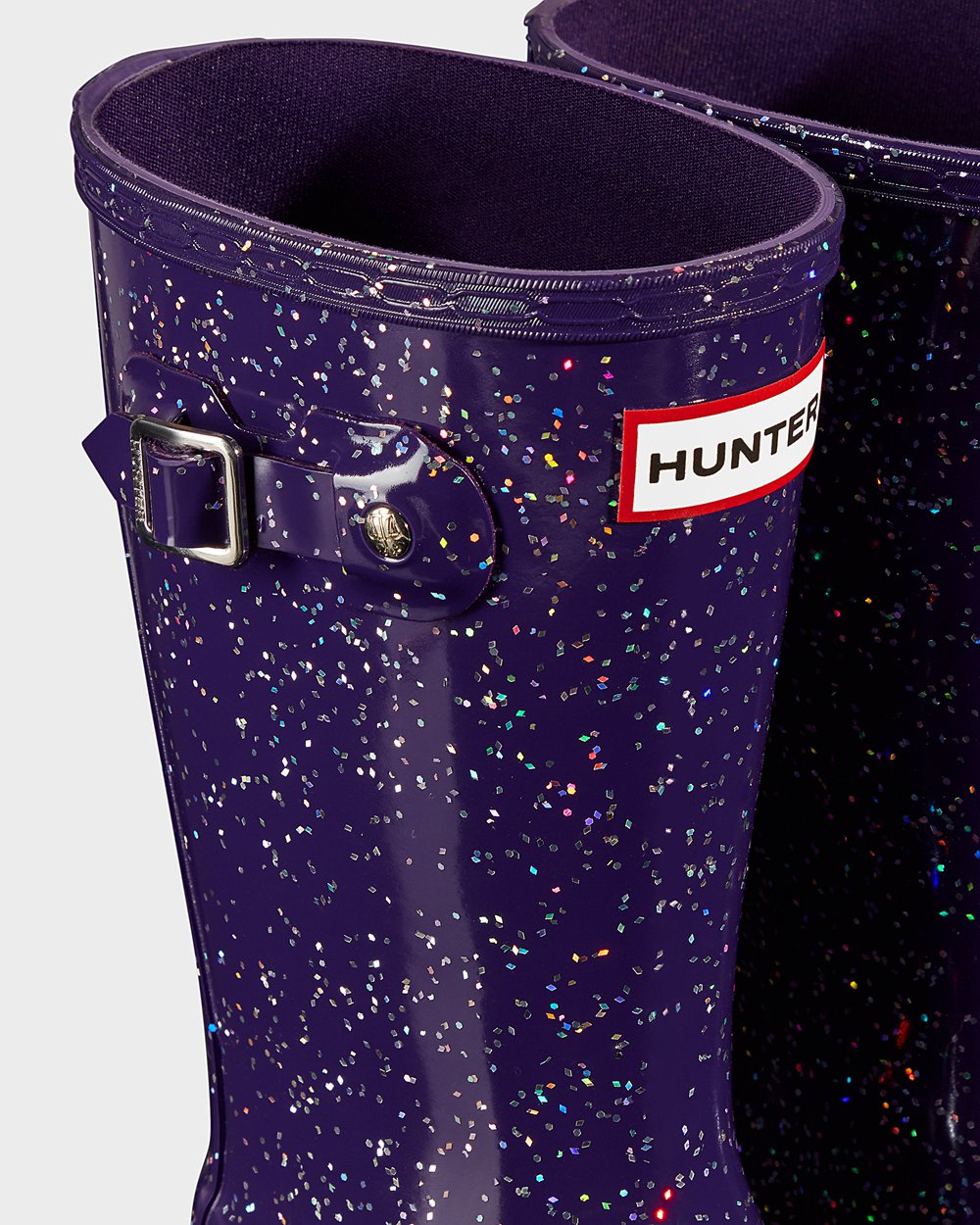 Kids Hunter Original Big Giant Glitter - Rain Boots Blue Purple - 5012-ZXEMB